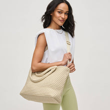 Load image into Gallery viewer, Sol Selene Sky's The Limit - Medium Laced Up Eco-Edition Tote: Beige