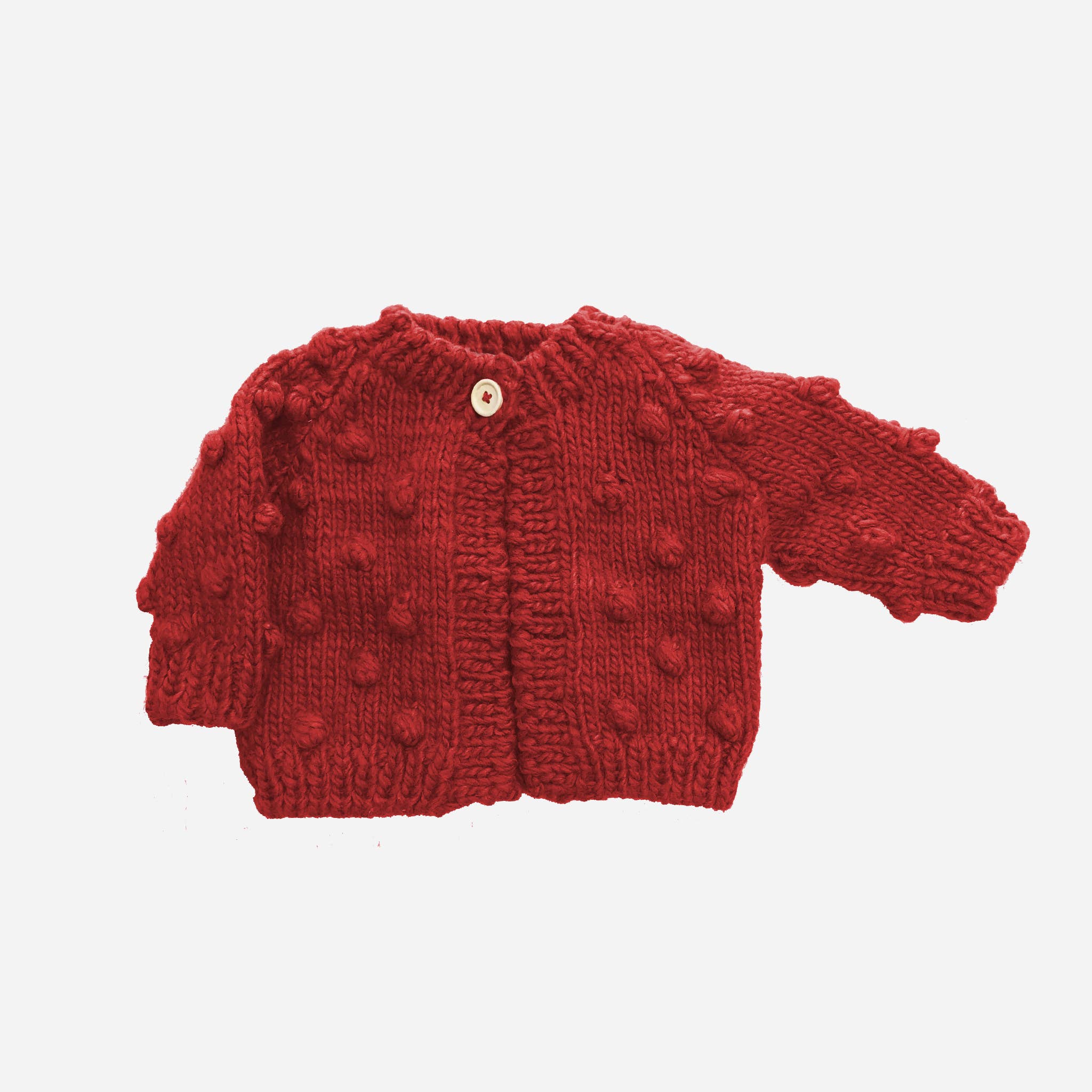 Blueberry Hill Popcorn Cardigan, Red | Baby Kids Sweater Valentine's: S; 12-24mths