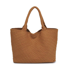 Load image into Gallery viewer, Sol Selene Sky's The Limit - Large Woven Neoprene Tote: Chocolate