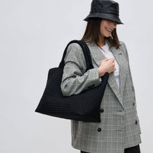 Load image into Gallery viewer, Sol Selene Sky's The Limit - Large Woven Neoprene Tote: Chocolate