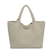 Load image into Gallery viewer, Sol Selene Sky's The Limit - Large Woven Neoprene Tote: Chocolate