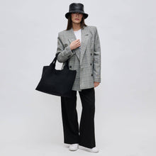 Load image into Gallery viewer, Sol Selene Sky's The Limit - Large Woven Neoprene Tote: Chocolate
