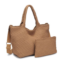 Load image into Gallery viewer, Sol Selene Sky's The Limit - Medium Laced Up Eco-Edition Tote: Beige