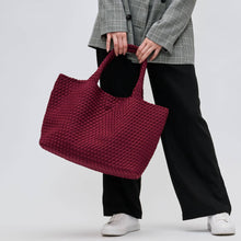 Load image into Gallery viewer, Sol Selene Sky's The Limit - Large Woven Neoprene Tote: Chocolate