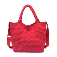 Load image into Gallery viewer, Sol Selene Sky's The Limit - Medium Woven Neoprene Tote: Sand Black