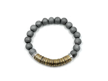 Load image into Gallery viewer, Eye Candy Silver matte African beaded heishi bracelet