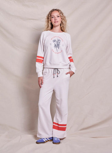 Sundry Raglan Sweatshirt Wildflowers - Oyster