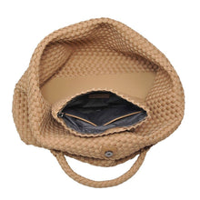 Load image into Gallery viewer, Sol Selene Sky's The Limit - Large Woven Neoprene Tote: Chocolate