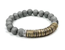Load image into Gallery viewer, Eye Candy Silver matte African beaded heishi bracelet