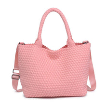 Load image into Gallery viewer, Sol Selene Sky's The Limit - Medium Woven Neoprene Tote: Sand Black