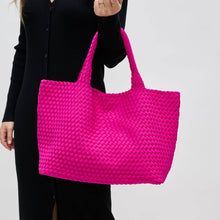 Load image into Gallery viewer, Sol Selene Sky's The Limit - Large Woven Neoprene Tote: Chocolate
