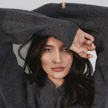 Load image into Gallery viewer, Lunya Cozy Cotton Silk Pocket Henley: Drifting Charcoal, XS/S