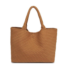 Load image into Gallery viewer, Sol Selene Sky's The Limit - Large Woven Neoprene Tote: Chocolate