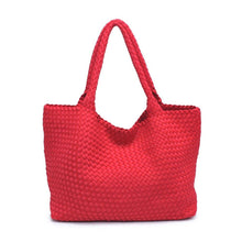 Load image into Gallery viewer, Sol Selene Sky's The Limit - Large Woven Neoprene Tote: Chocolate