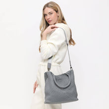 Load image into Gallery viewer, Sol Selene Sky's The Limit - Medium Woven Neoprene Tote: Sand Black