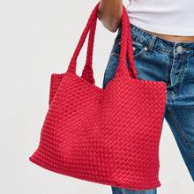Load image into Gallery viewer, Sol Selene Sky's The Limit - Large Woven Neoprene Tote: Chocolate