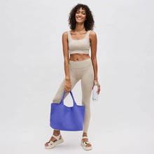 Load image into Gallery viewer, Sol Selene Sky's The Limit - Large Woven Neoprene Tote: Chocolate