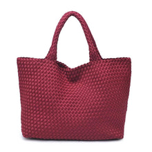 Load image into Gallery viewer, Sol Selene Sky's The Limit - Large Woven Neoprene Tote: Chocolate