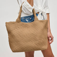 Load image into Gallery viewer, Sol Selene Sky's The Limit - Medium Laced Up Eco-Edition Tote: Black