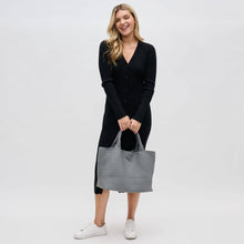 Load image into Gallery viewer, Sol Selene Sky's The Limit - Large Woven Neoprene Tote: Chocolate