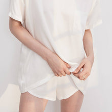 Load image into Gallery viewer, Lunya Washable Silk Tee Set: Tranquil White, M