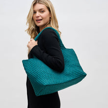 Load image into Gallery viewer, Sol Selene Sky's The Limit - Large Woven Neoprene Tote: Chocolate