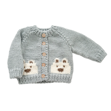 Load image into Gallery viewer, Blueberry Hill Bear Cardigan, Bowie Grey | Baby &amp; Kid Sweater: S; 12-24M