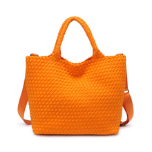 Load image into Gallery viewer, Sol Selene Sky's The Limit - Medium Woven Neoprene Tote: Sand Black