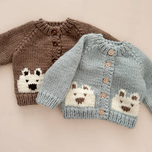Load image into Gallery viewer, Blueberry Hill Bear Cardigan, Bowie Grey | Baby &amp; Kid Sweater: S; 12-24M