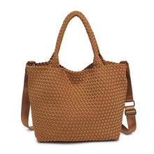 Load image into Gallery viewer, Sol Selene Sky's The Limit - Medium Woven Neoprene Tote: Sand