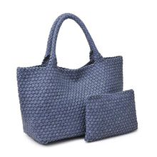 Load image into Gallery viewer, Sol Selene Sky's The Limit - Large Woven Neoprene Tote: Chocolate