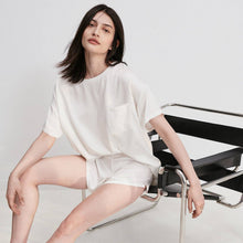 Load image into Gallery viewer, Lunya Washable Silk Tee Set: Tranquil White, M