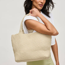 Load image into Gallery viewer, Sol Selene Sky's The Limit - Medium Laced Up Eco-Edition Tote: Black