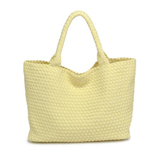 Load image into Gallery viewer, Sol Selene Sky's The Limit - Large Woven Neoprene Tote: Chocolate