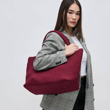 Load image into Gallery viewer, Sol Selene Sky's The Limit - Large Woven Neoprene Tote: Chocolate