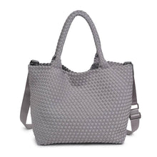 Load image into Gallery viewer, Sol Selene Sky's The Limit - Medium Woven Neoprene Tote: Sand Black