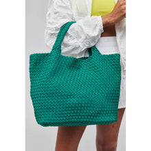 Load image into Gallery viewer, Sol Selene Sky's The Limit - Medium Woven Neoprene Tote: Sand Black