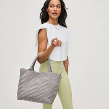 Load image into Gallery viewer, Sol Selene Sky's The Limit - Medium Woven Neoprene Tote: Sand Black