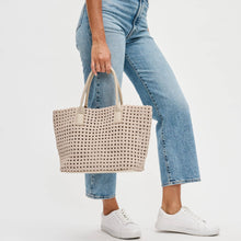 Load image into Gallery viewer, Sol Selene -Soltice Medium  Hand Woven Knot Tote: Nude