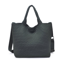 Load image into Gallery viewer, Sol Selene Sky's The Limit - Medium Woven Neoprene Tote: Sand Black