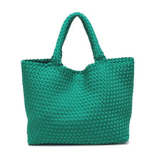 Load image into Gallery viewer, Sol Selene Sky's The Limit - Large Woven Neoprene Tote: Chocolate