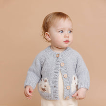 Load image into Gallery viewer, Blueberry Hill Bear Cardigan, Bowie Grey | Baby &amp; Kid Sweater: S; 12-24M