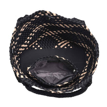 Load image into Gallery viewer, Sol Selene Sky's The Limit - Medium Woven Neoprene Tote: Sand Black