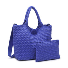Load image into Gallery viewer, Sol Selene Sky's The Limit - Medium Woven Neoprene Tote: Sand Black