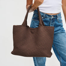 Load image into Gallery viewer, Sol Selene Sky's The Limit - Large Woven Neoprene Tote: Chocolate