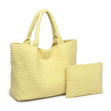 Load image into Gallery viewer, Sol Selene Sky's The Limit - Large Woven Neoprene Tote: Chocolate