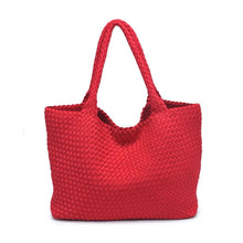 Load image into Gallery viewer, Sol Selene Sky's The Limit - Large Woven Neoprene Tote: Chocolate