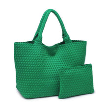 Load image into Gallery viewer, Sol Selene Sky's The Limit - Large Woven Neoprene Tote: Chocolate