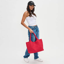 Load image into Gallery viewer, Sol Selene Sky's The Limit - Large Woven Neoprene Tote: Chocolate