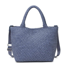 Load image into Gallery viewer, Sol Selene Sky's The Limit - Medium Woven Neoprene Tote: Sand Black